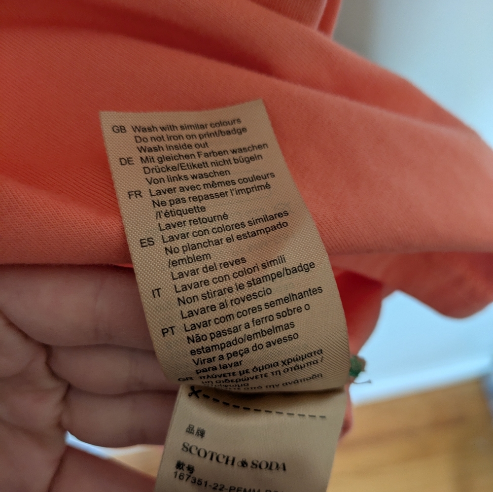 Scotch & Soda Good Vibes Graphic T-shirt Coral Small - Picture 5 of 8